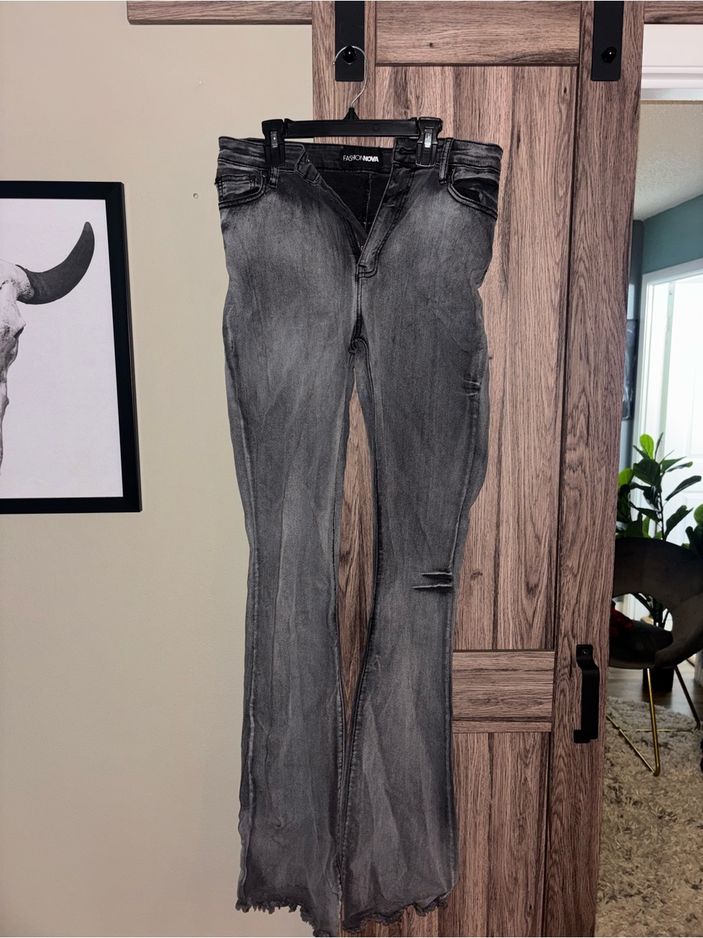 Fashion Nova Women’s Gray Flare Jeans